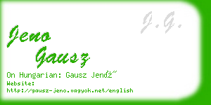 jeno gausz business card